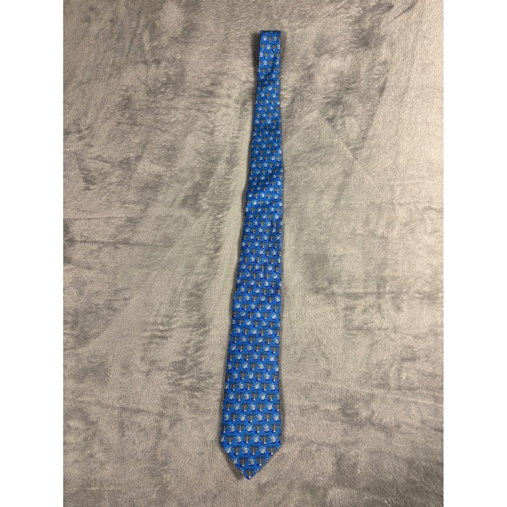 NWT Vineyard Vines Menorah & Dreidels necktie Hanukkah Dreidel OS Blue Mens